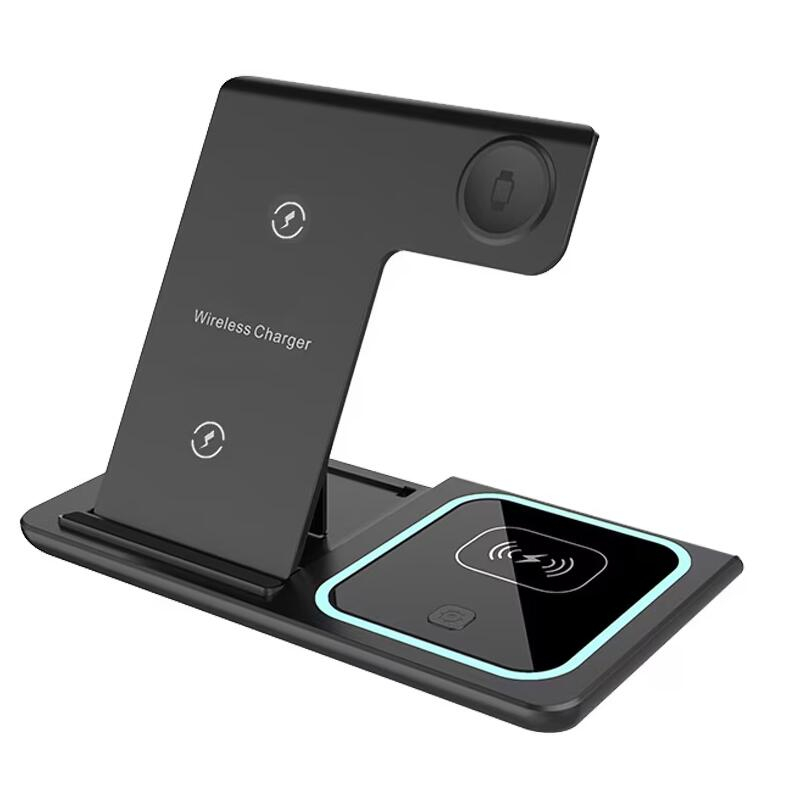 Incarcator wireless 15W 3in1 pentru telefon, ceas si casti, intrare USB Type C [2]