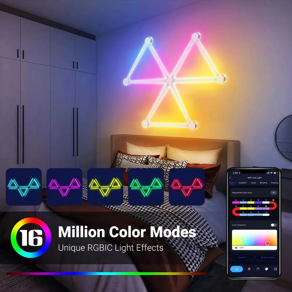 Kit 9 panouri LED RGBW luminoase modulare inteligente, wifi, bluetooth [3]