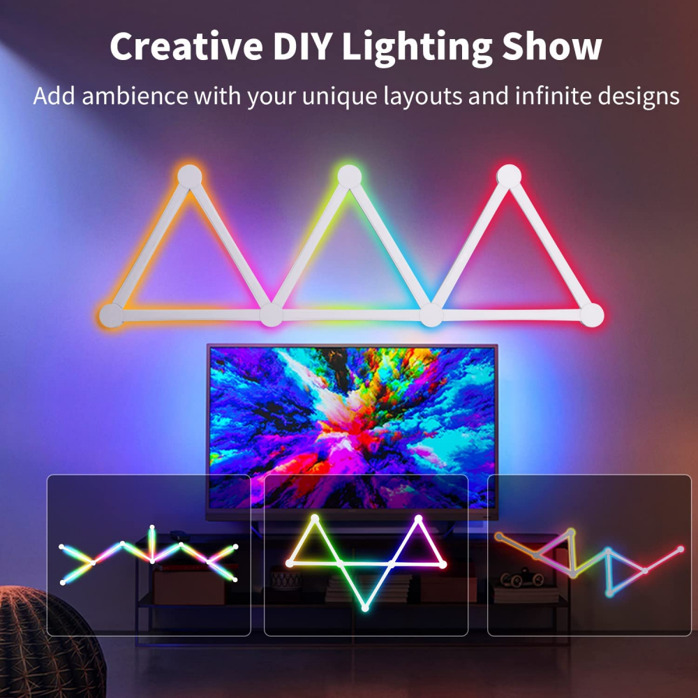 Kit 9 panouri LED RGBW luminoase modulare inteligente, wifi, bluetooth [7]