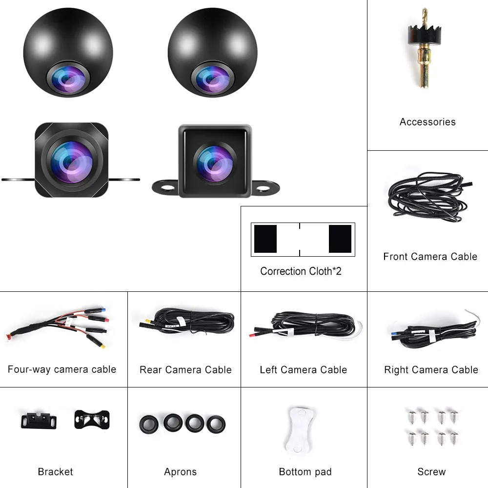 Kit camere 360 auto, 4 camere fisheye, pentru navigatii android [3]