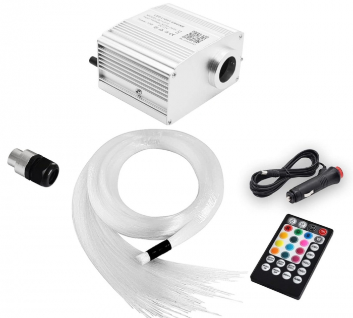 Kit Fibra Optica Plafon Instelat TWINKLE RGBW 650 Fire 3M 0.75mm cu aplicatie [1]