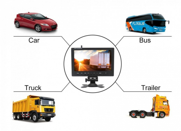 Kit marsarier wireless cu camera si display de 9" 12V~24V, pentru Camioane, Autocare, Bus-uri [4]
