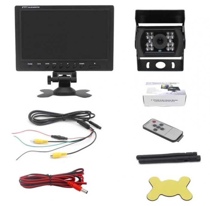 Kit marsarier wireless cu camera si display de 9" 12V~24V, pentru Camioane, Autocare, Bus-uri [10]
