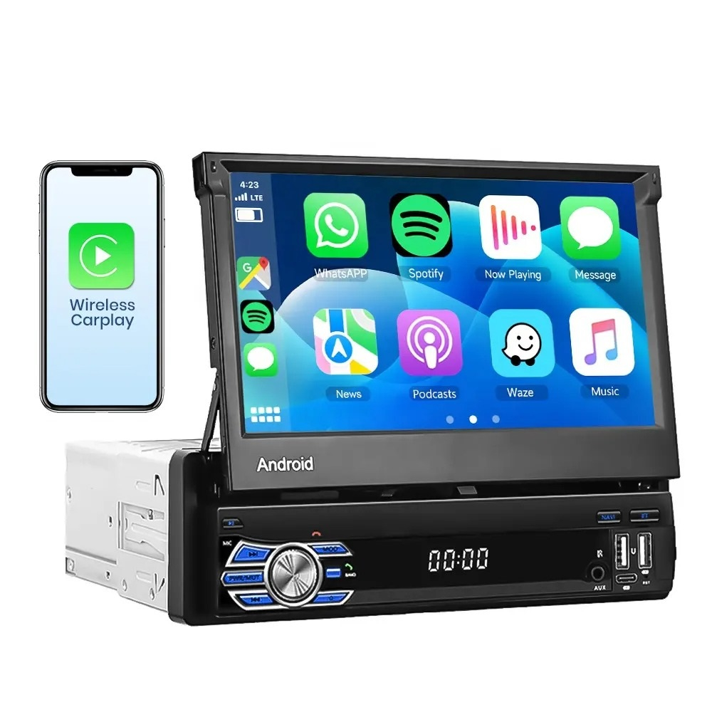 Navigatie 1DIN, Ecran retractabil, 2GB RAM 64GB, Android, Bluetooth, Wifi, Carplay / Android Auto [3]