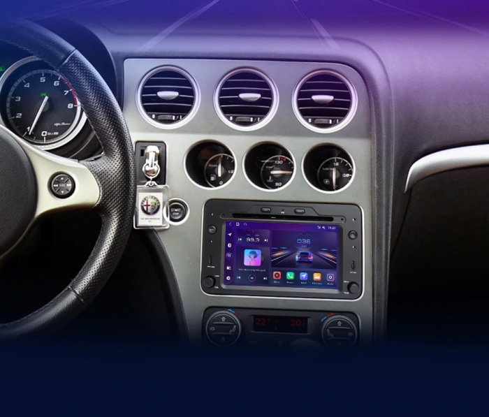 Navigatie Alfa Romeo 159, Brera, Spider, Android 12, 4GB RAM 64GB, octacore, carplay android auto [3]