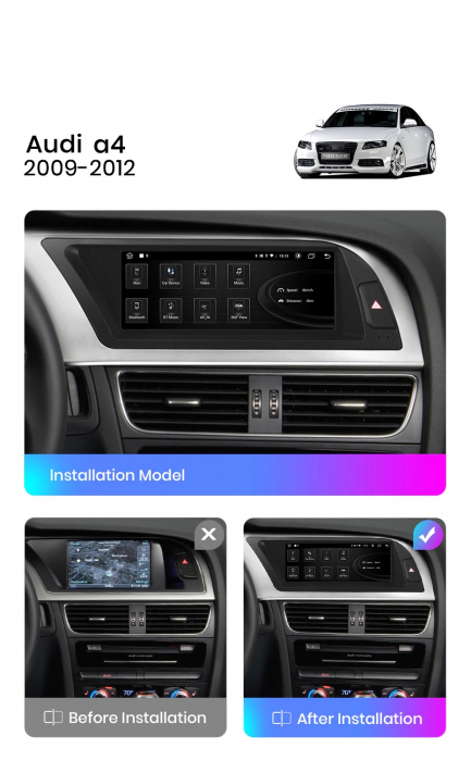 Navigatie Audi A4 B8 2009-2012, Android, Carplay, 4GB RAM 64GB, youtube, waze, google maps [7]