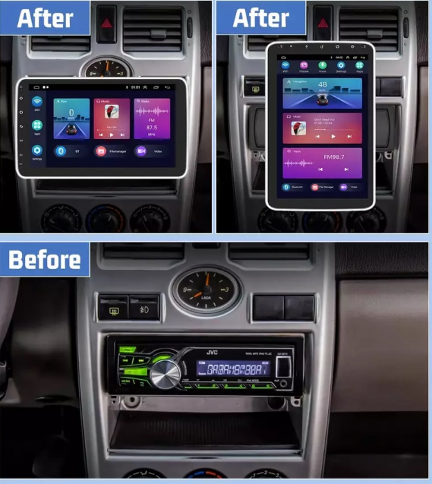 Navigatie auto 1DIN, ecran rotativ 10.1 inch, Android 11, 2GB RAM 32GB, navigatie universala 1din [5]