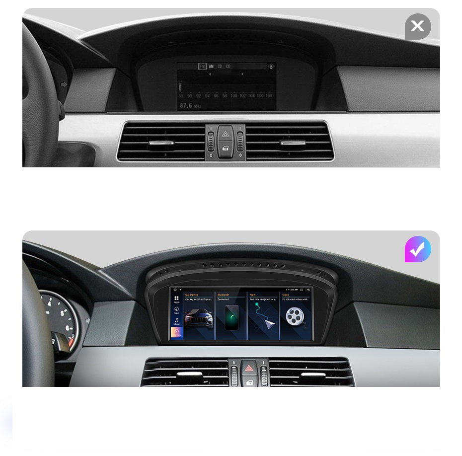 Navigatie bmw, seria 3 5, E60 E61 E63 E64 E90 E91 E92 (2009-2010), 2GB ram android CIC, carplay / android auto [2]