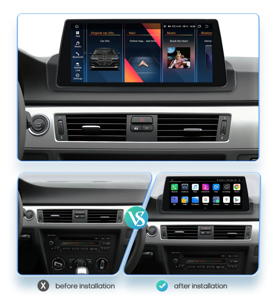 Navigatie BMW Seria 3 E90 (2004-2012), Android, 4GB RAM 64GB, 12.3 inch, 8-core [6]