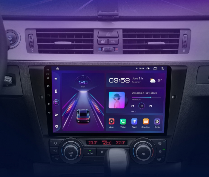 Navigatie Bmw seria 3 E90, E91, E92, E93, Android 12, 1GB RAM 32GB, google maps, youtube, waze, wifi, bluetooth [7]