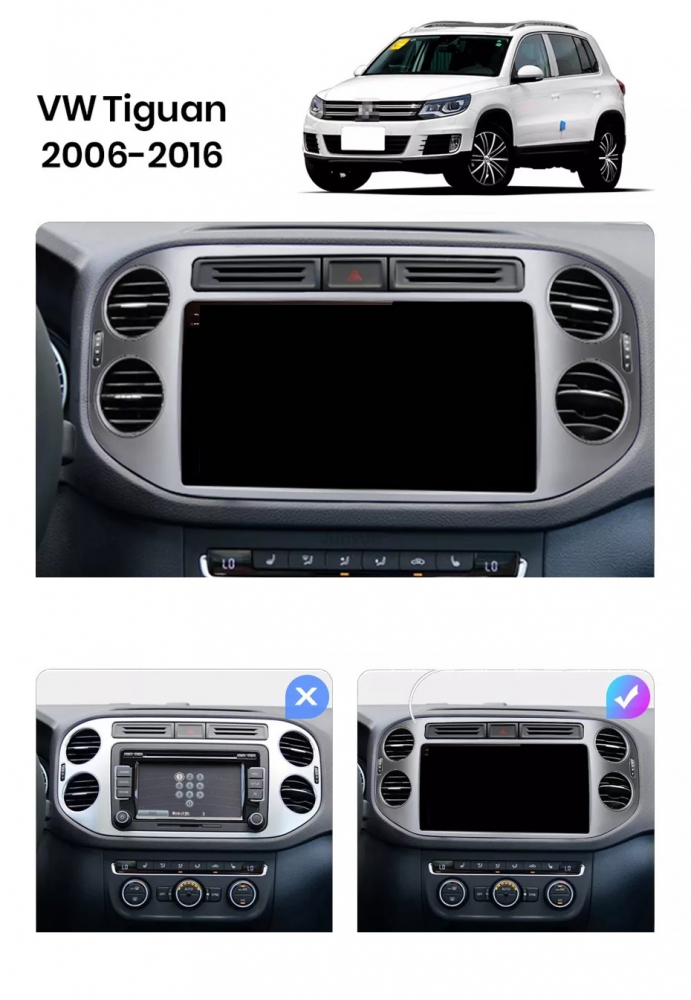 Navigatie Volkswagen Tiguan (2006-2016), Ecran 2K 9 inch, 8GB RAM 256GB, 8core [3]