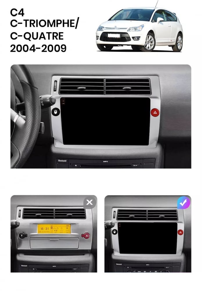 Navigatie Citroen C4 (2004-2009), Ecran 9 inch, 6GB RAM, 128GB, 8-core [6]
