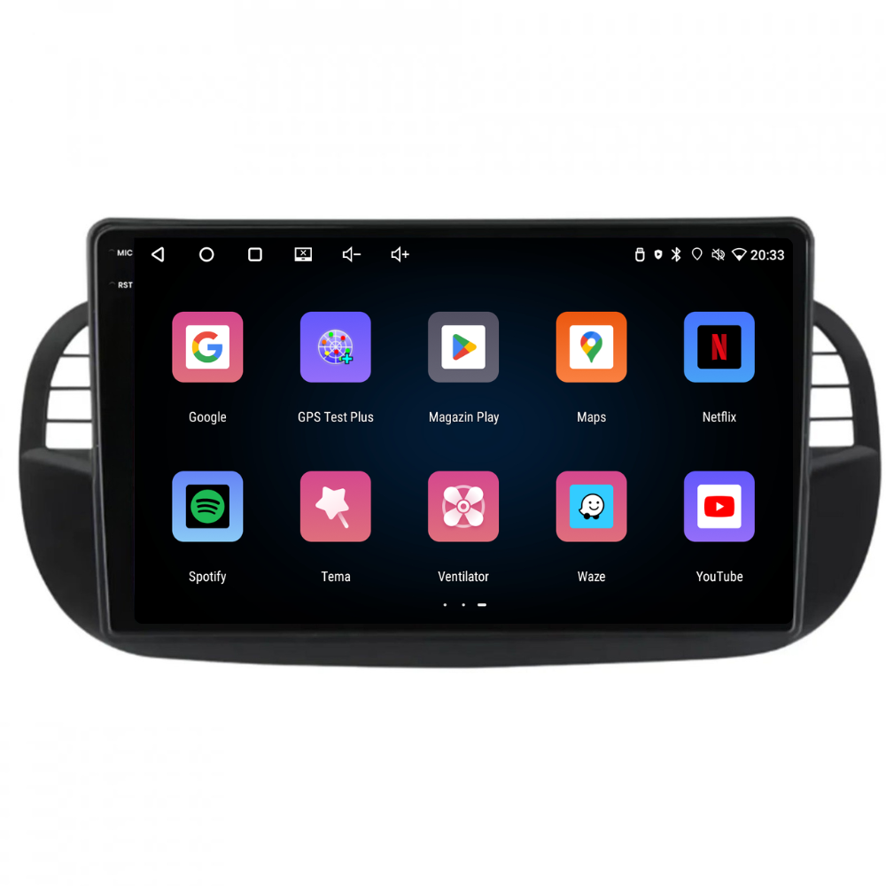 Navigatie Fiat 500 (2007-2015), Ecran 9 inch, 4GB RAM 64GB, 4-core, negru [5]