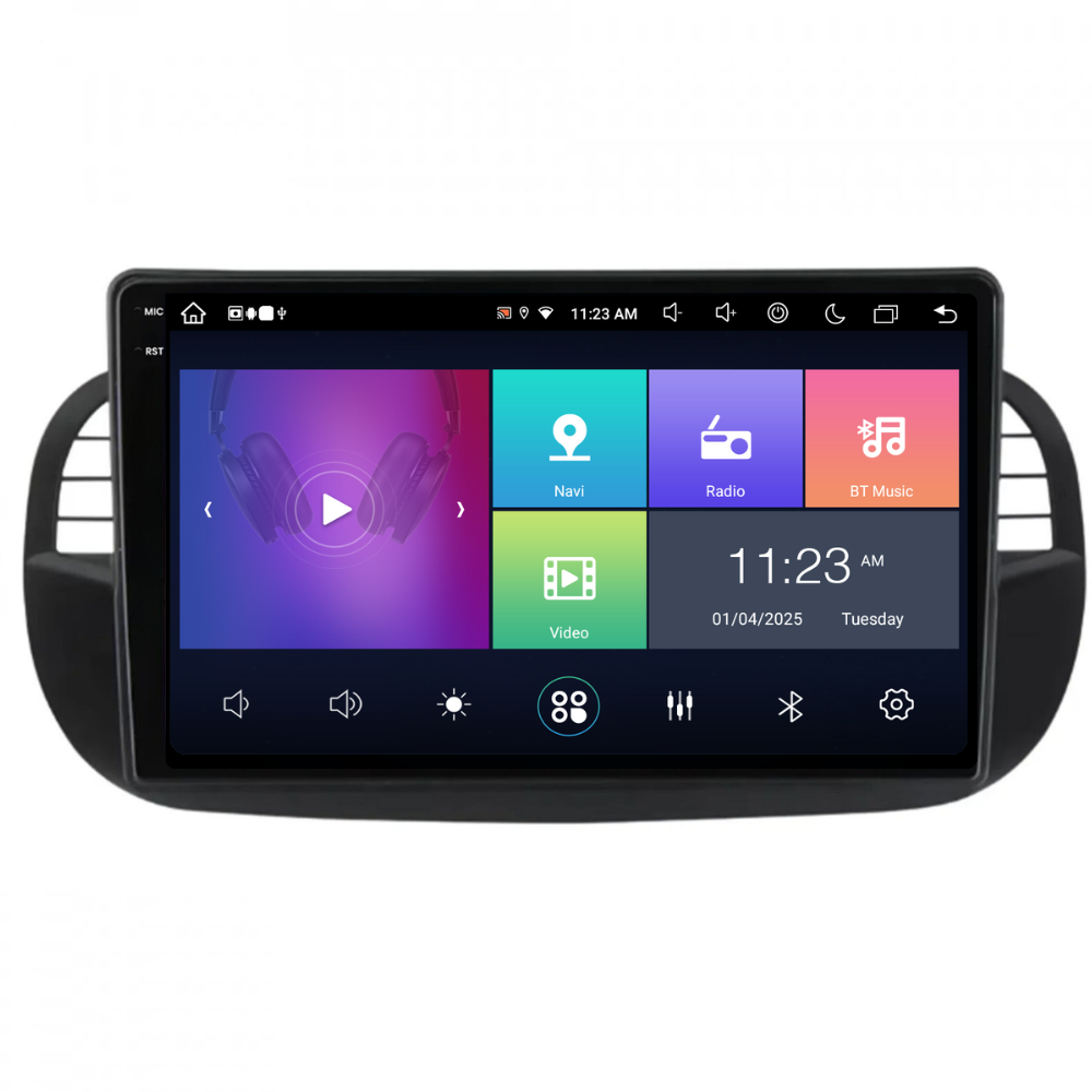 Navigatie Fiat 500 (2007-2015), Ecran 2K, 4GB RAM 64GB, 8-core, negru [1]