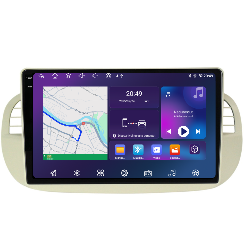 Navigatie Fiat 500 (2007-2015), Ecran 9 inch, 4GB RAM 64GB, 8-core [5]
