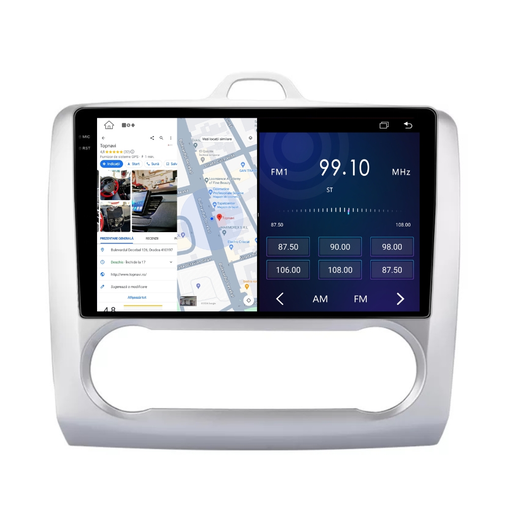 Navigatie Ford Focus 2004-2011, Android 13,Ecran 2K, 4GB RAM 64GB, Octa Core, carplay /android auto,rama argintiu clima [4]