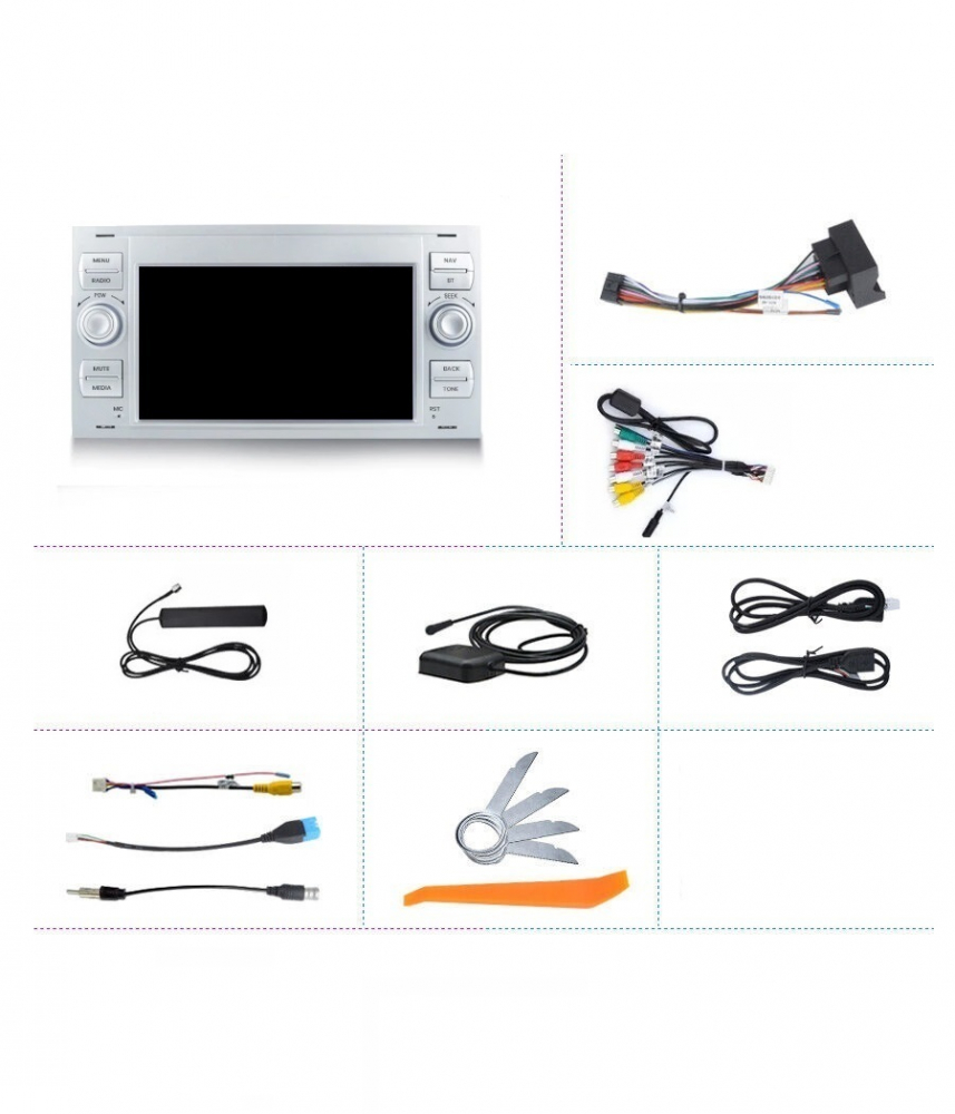 Navigatie Ford Galaxy (2006-2014), Android, 4GB RAM 64GB, 8-core, argintiu [6]
