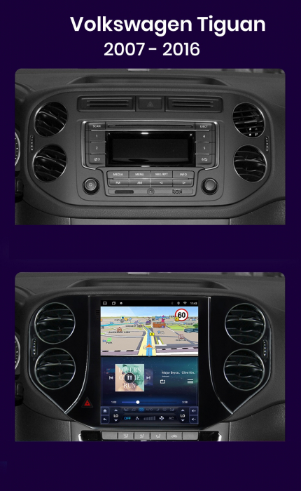 Navigatie Volkswagen Tiguan (2007-2016),Ecran Tesla 9.7 inch,  Android, 6GB RAM 128GB, carplay / android auto, waze [2]