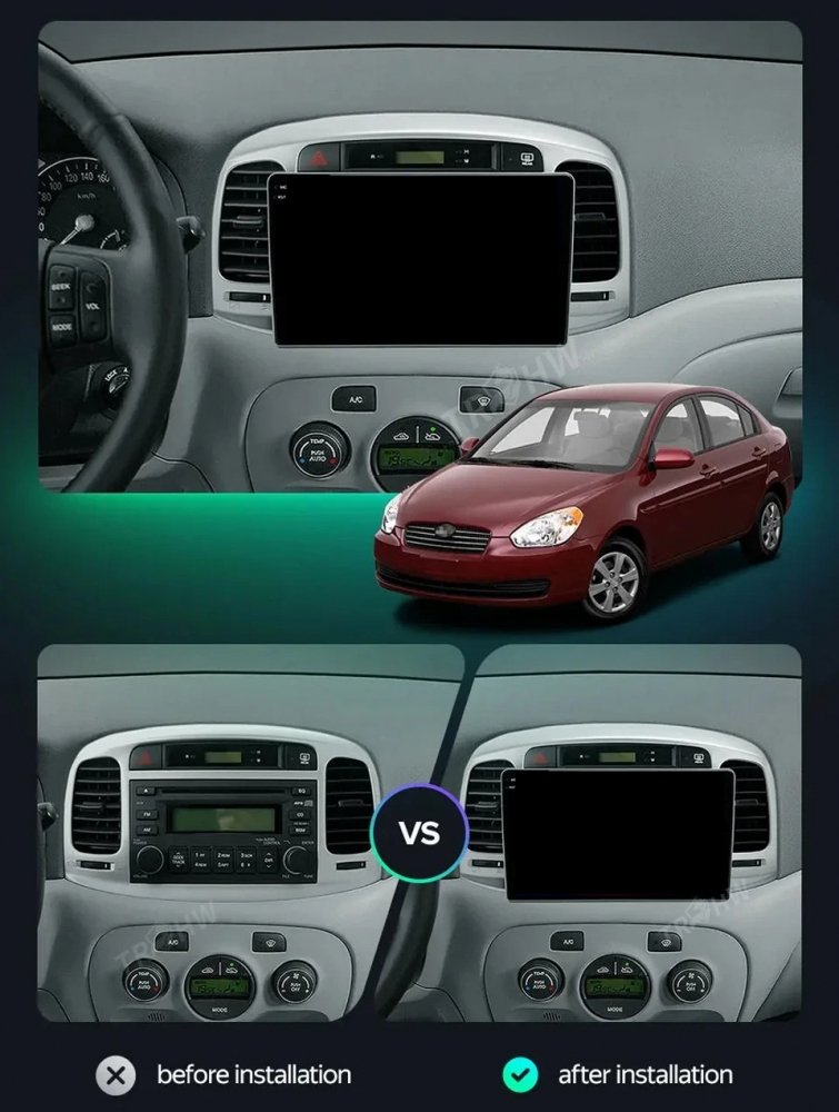 Navigatie Hyundai Accent (2007-2012), Ecran 9 inch, 6GB RAM 128GB, 8-core [6]