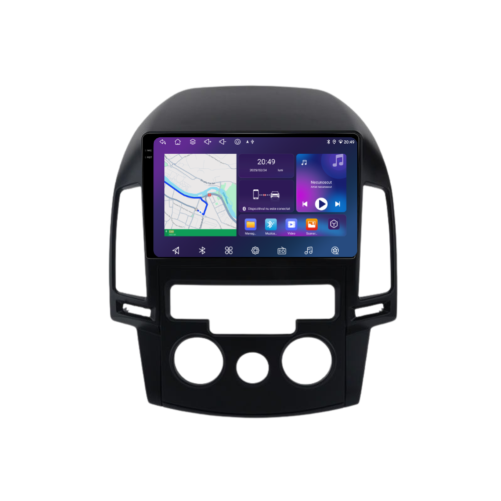 Navigatie Hyundai i30 (2007-2012), Ecran 9 inch, 4GB 64GB, 8-core, clima manuala [4]
