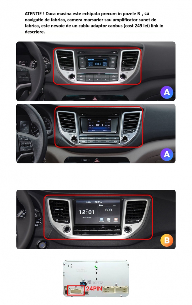 Navigatie Hyundai Tucson (2015-2018), Ecran 9 inch, 6GB RAM 128GB, 8-core [4]