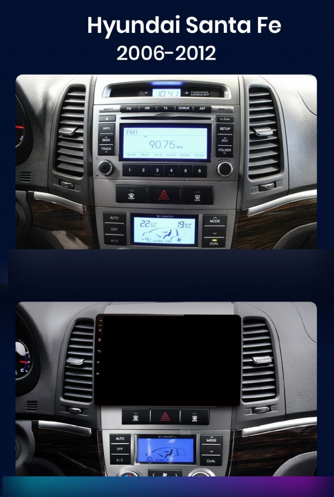 Navigatie Hyundai Santa Fe (2006-2013), Ecran 9 inch, 8GB 256GB, 8-core [8]