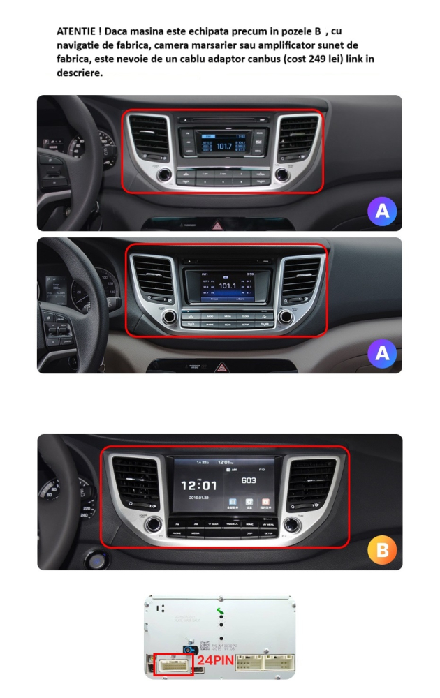 Navigatie Hyundai Tucson (2015-2018), Ecran 9 inch 2K, 12GB RAM 256GB, 8-core [2]