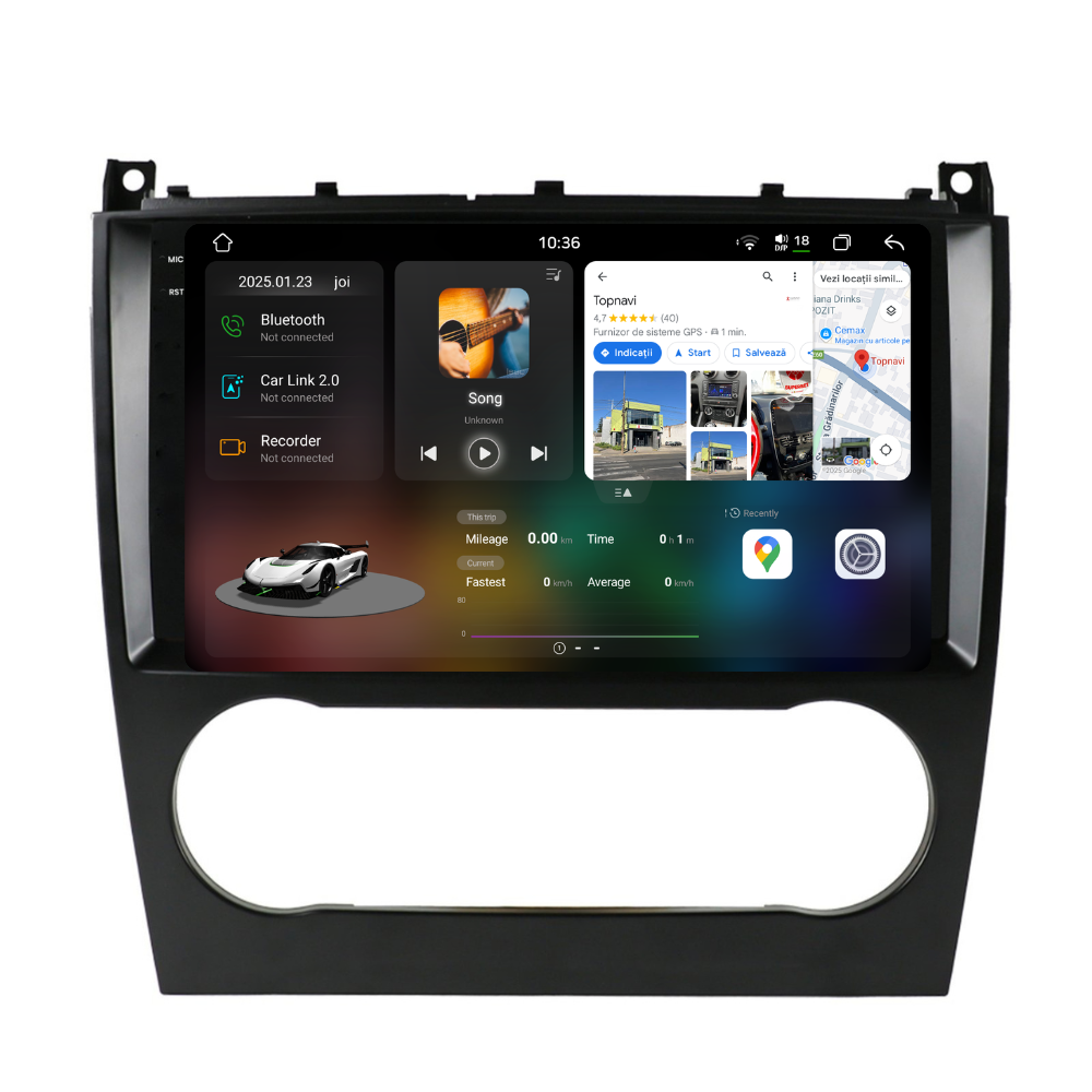 Navigație Mercedes C-Class w203 (2005-2009), Android, Ecran 9 inch 2K, 12GB RAM 256GB, 8-core [1]