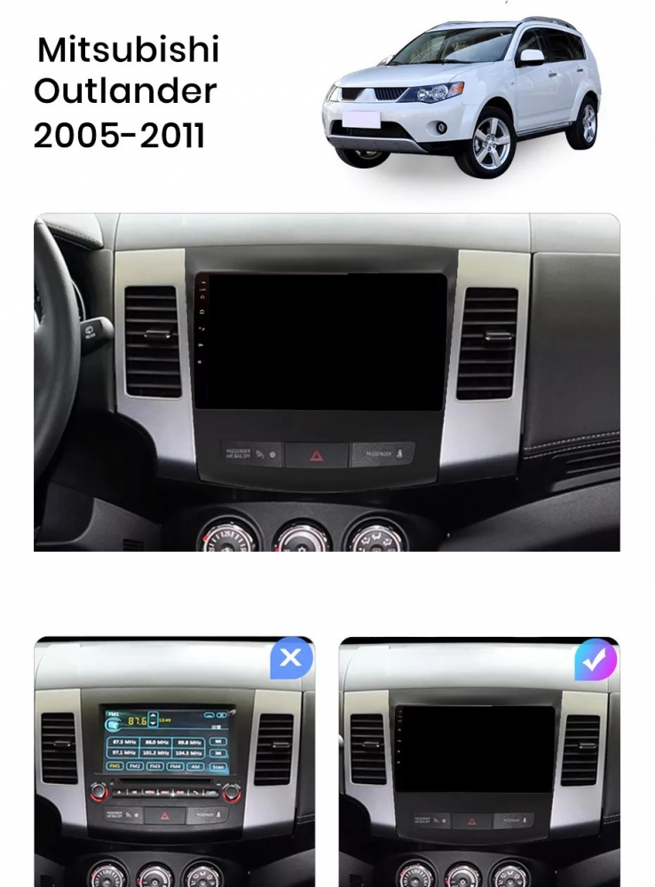 Navigatie Mitsubishi Outlander (2005-2011),Ecran 9 inch, 6GB RAM 128GB, 8-core [8]