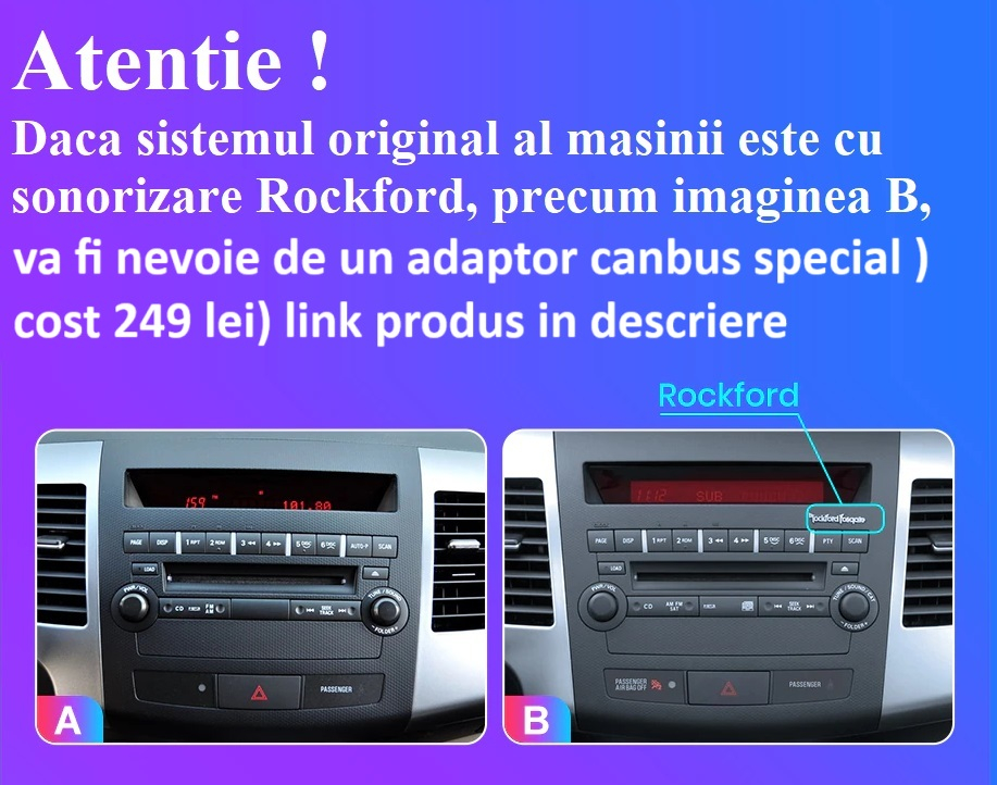 Navigatie Mitsubishi Outlander (2005-2011),Ecran 9 inch, 4GB RAM 64GB, 8-core [2]