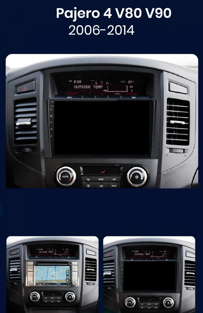 Navigatie Mitsubishi Pajero (2006-2013), Ecran 9 inch, 4GB RAM 64GB, 8-core [2]