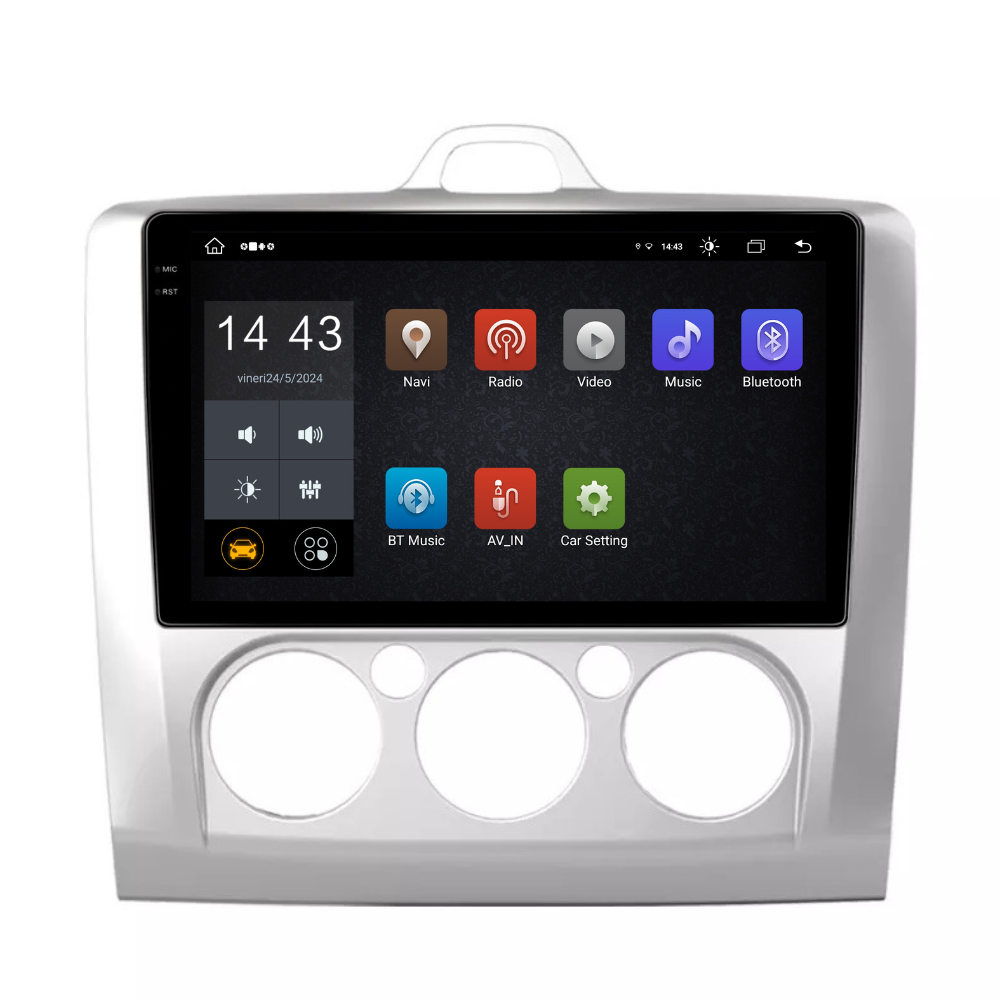 Navigatie Ford Focus 2004-2011, Android 13,Ecran 2K, 4GB RAM 64GB, Octa Core, carplay /android auto, rama argintiu AC [2]