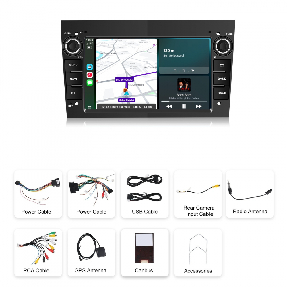 Navigatie Opel Corsa C (2003-2006), Android, Ecran 7 inch, 4GB RAM 64GB 4core, negru [4]
