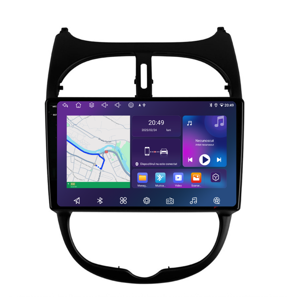 Navigatie Peugeot 206 (2001-2008), Ecran 9 inch, 4GB RAM 64GB, 8-core [3]