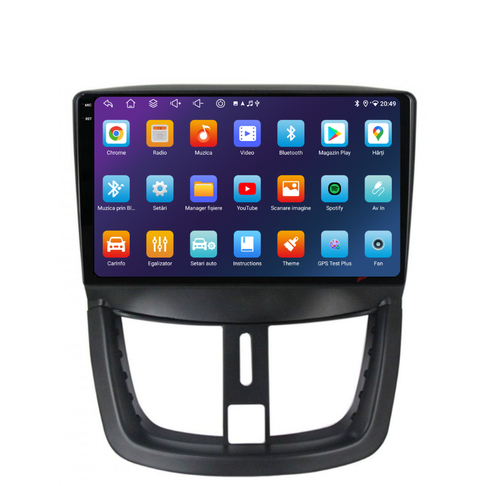 Navigatie Peugeot 207 (2006-2015), Ecran 9 inch, 4GB RAM 64GB, 8-core [2]