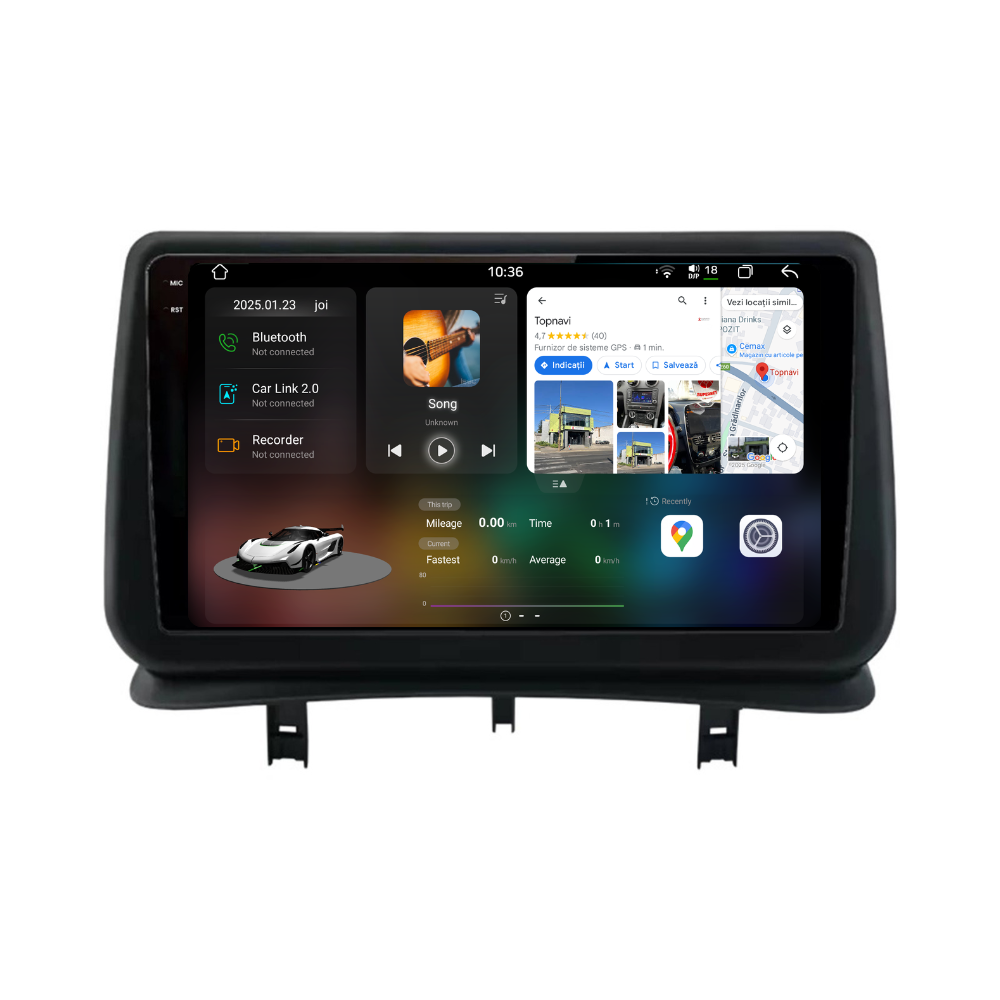 Navigatie Renault Clio 3 (2005-2014), Ecran 9 inch 2K, 12GB RAM 256GB, 8-core [1]