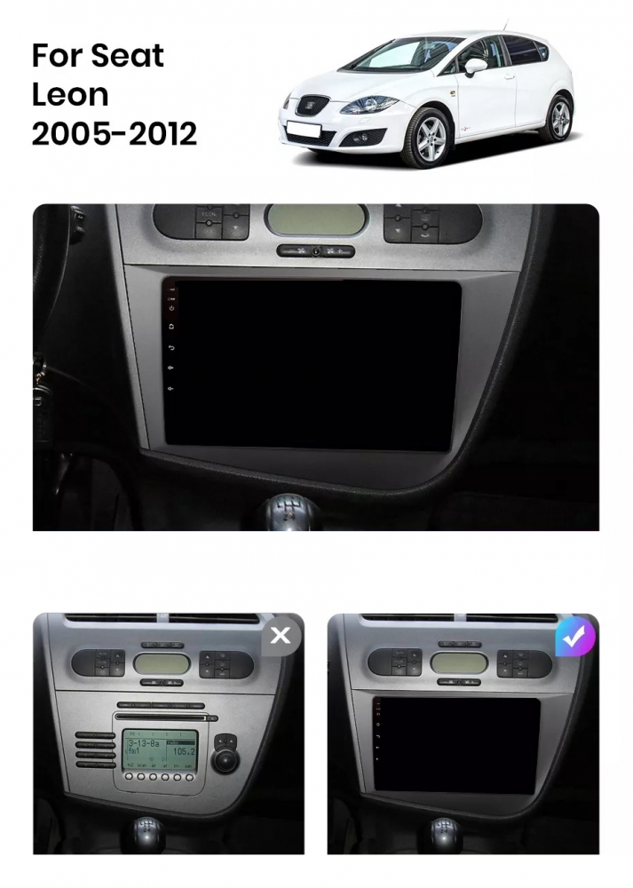 Navigație Seat Leon (2005-2012), Ecran 9 inch, 4GB RAM 64GB, 8-core [6]