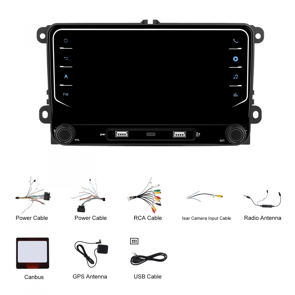 Navigatie Volkswagen, Skoda, Seat, Ecran 7 inch, 4GB RAM 64GB, butoane tactile, 4-core [4]