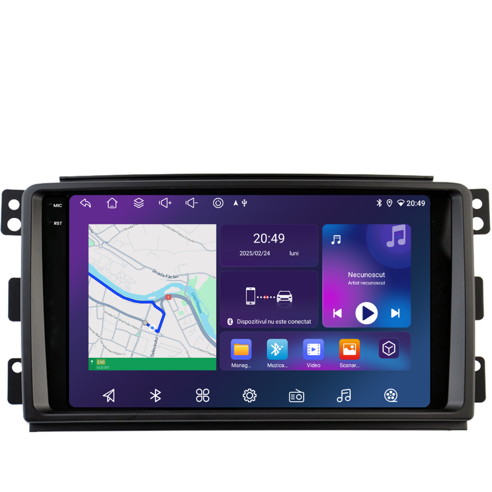 Navigatie Smart For Two / For Four (2005-2010), Ecran 9 inch, 6GB RAM 128GB, 8-core [1]