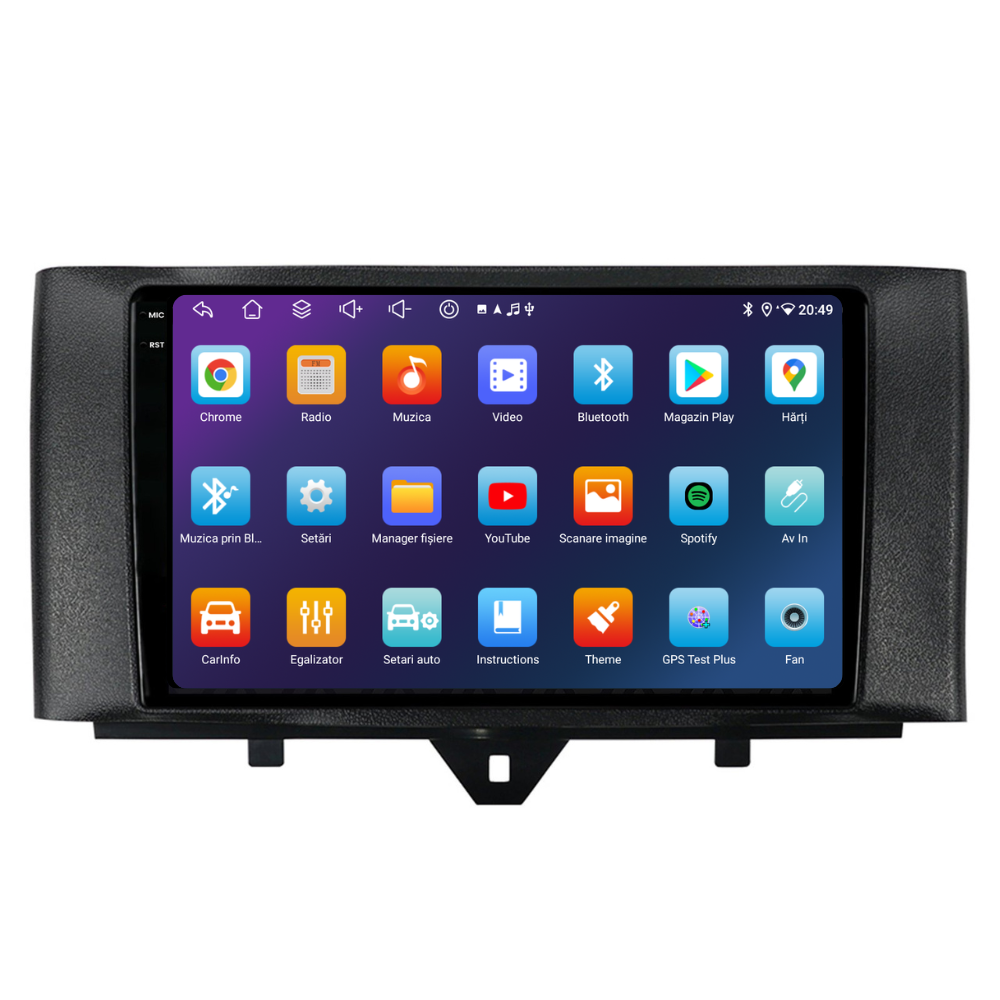 Navigatie Smart For Two / For Four (2010-2015), Ecran 9 inch, 6GB RAM 128GB, 8-core [5]