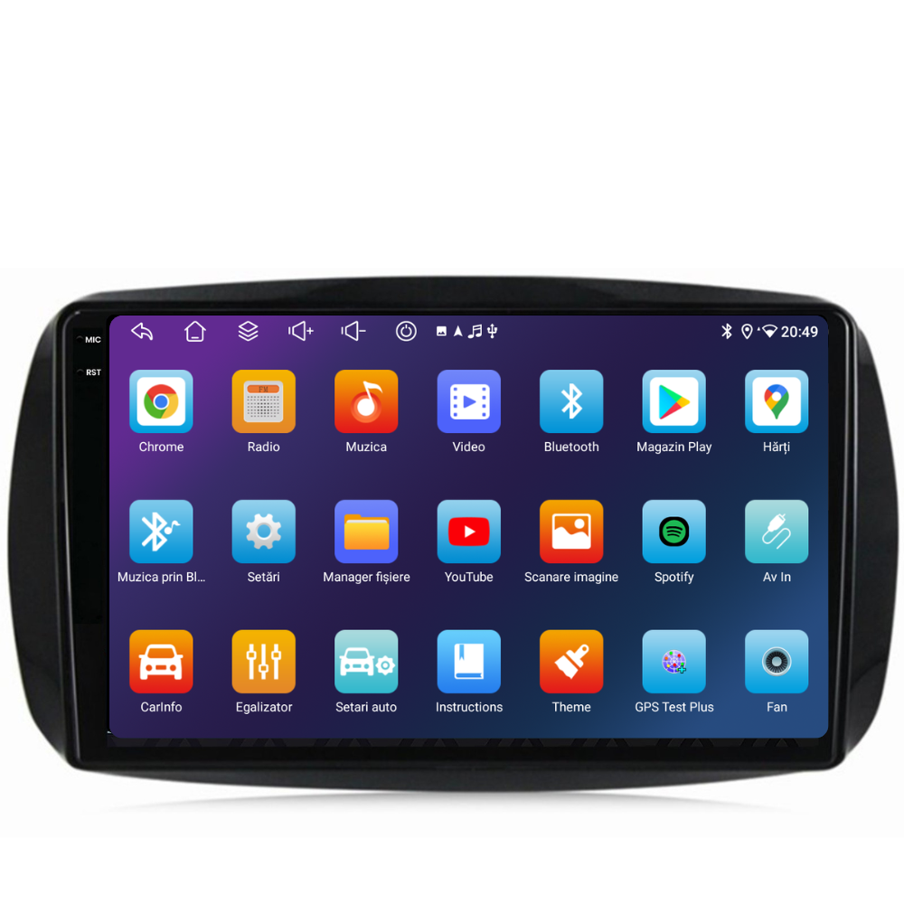 Navigatie Smart For Two / For Four (2016-2019), Ecran 9 inch, 6GB RAM 128GB, 8-core [5]