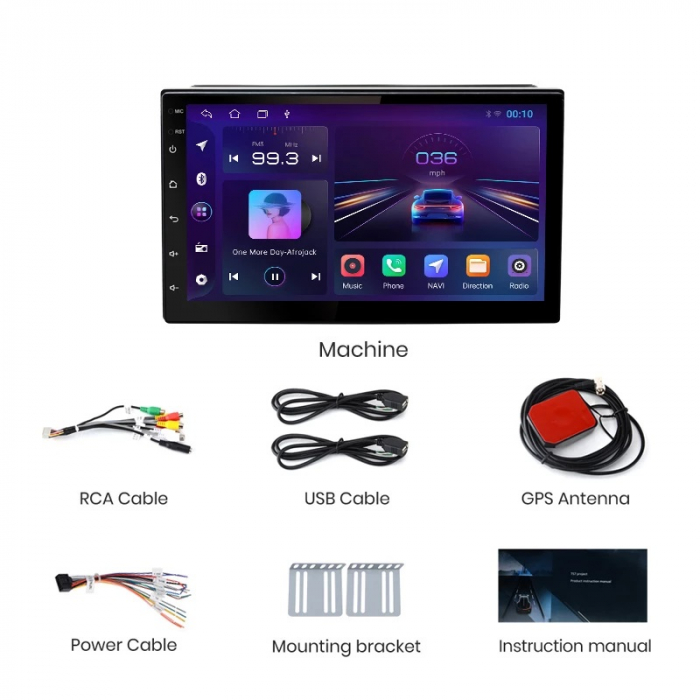 Navigatie universala, 1GB RAM 32GB, android, 2din, radio mp5, Android 12 [3]