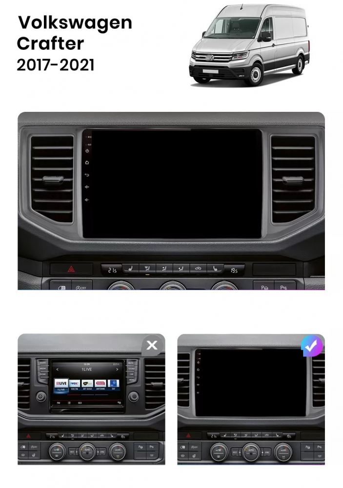 Navigatie Volkswagen Crafter 2017-2021, Android 12, 1GB RAM 32GB, google maps, youtube, wifi, waze, bluetooth [4]