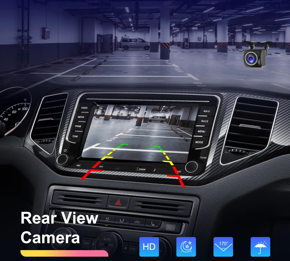 Navigatie volkswagen golf 5, golf 6, passat b6, b7, tiguan, touran, skoda octavia, fabia seat, android 12, 4GB RAM / 64GB, 7inch [2]