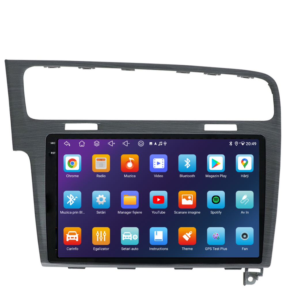 Navigatie Volkswagen Golf 7 (2012-2017), Android, Ecran 10 inch, 6GB RAM 128GB, gri [2]