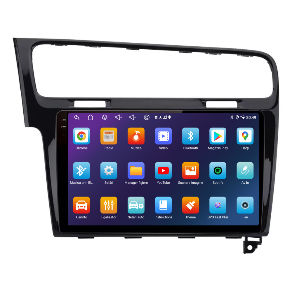 Navigatie Volkswagen Golf 7 (2012-2017), Android, Ecran 10 inch, 6GB RAM 128GB, negru [2]