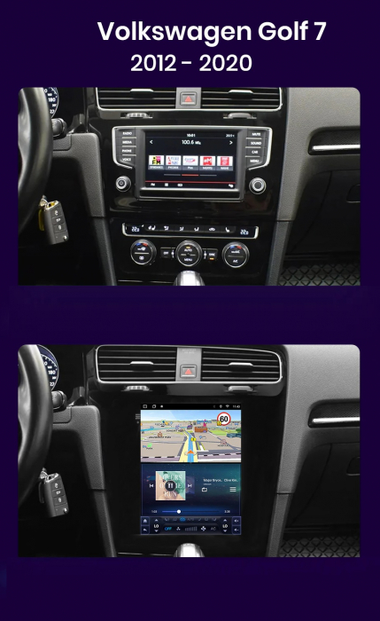 Navigatie Volkswagen Golf 7 (2014-2018),Ecran Tesla 9.7 inch,  Android, 6GB RAM 128GB, carplay / android auto, waze [6]