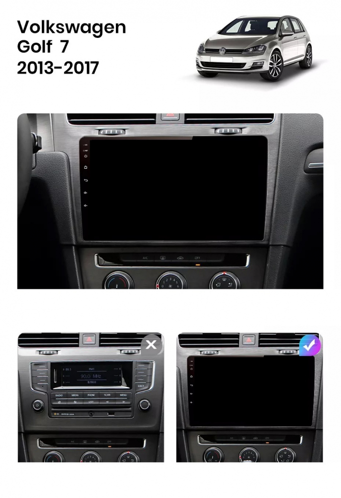 Navigatie Volkswagen Golf 7, Android 12, 1GB RAM 32GB, google maps, youtube, wifi, waze, bluetooth [3]