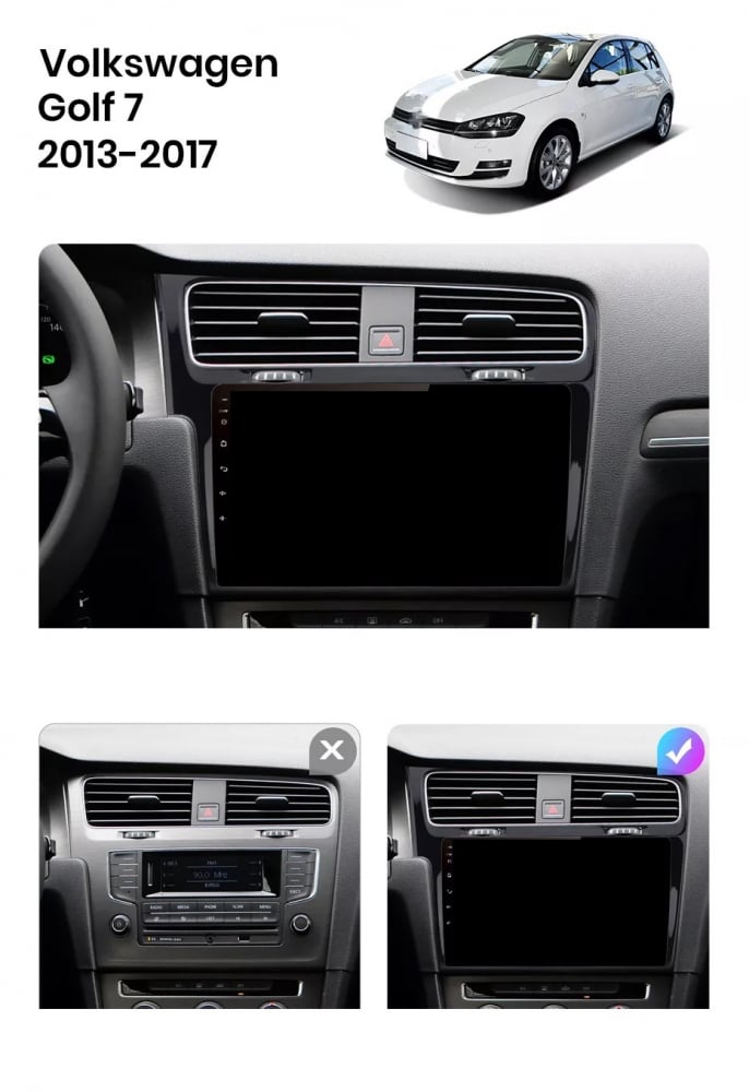 Navigatie Volkswagen Golf 7, Android 12, 1GB RAM 32GB, google maps, youtube, wifi, waze, bluetooth [3]