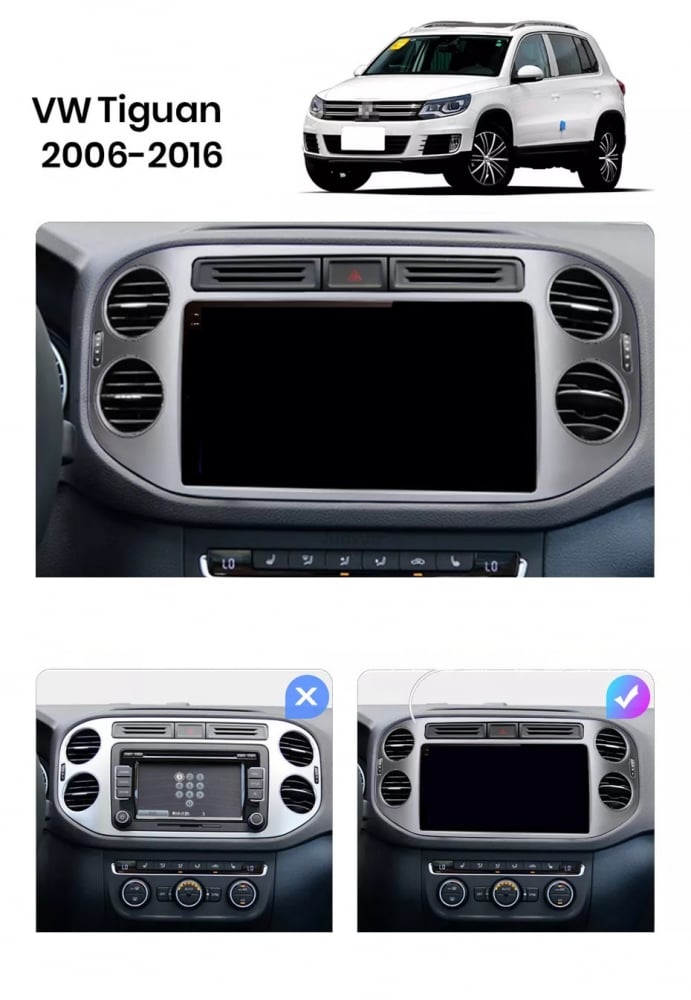 Navigatie Volkswagen Tiguan 2011-2016, Android 12, 1GB RAM 32GB, google maps, youtube, wifi, waze, bluetooth [3]